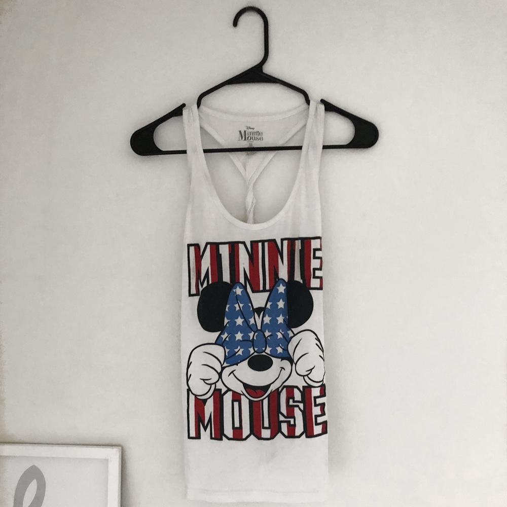 White Fourth Of July Minnie Mouse Tank-top